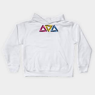 Pansexual Pride Flag Colored Twisted Triangles Optical Illusions Kids Hoodie